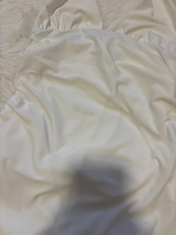 Bershka Halter neck cream dress