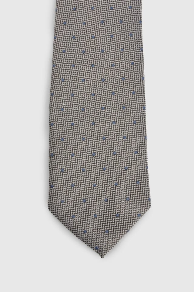 Burton Burton Men's Taupe Polka Dot Tie - 3