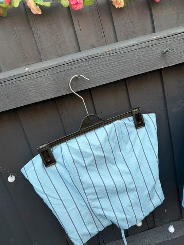Boutique Boutique Blue Stripe Corset Co‑ord Set | Lace‑Up Top + Elastic Shorts | Size XS 6-8
