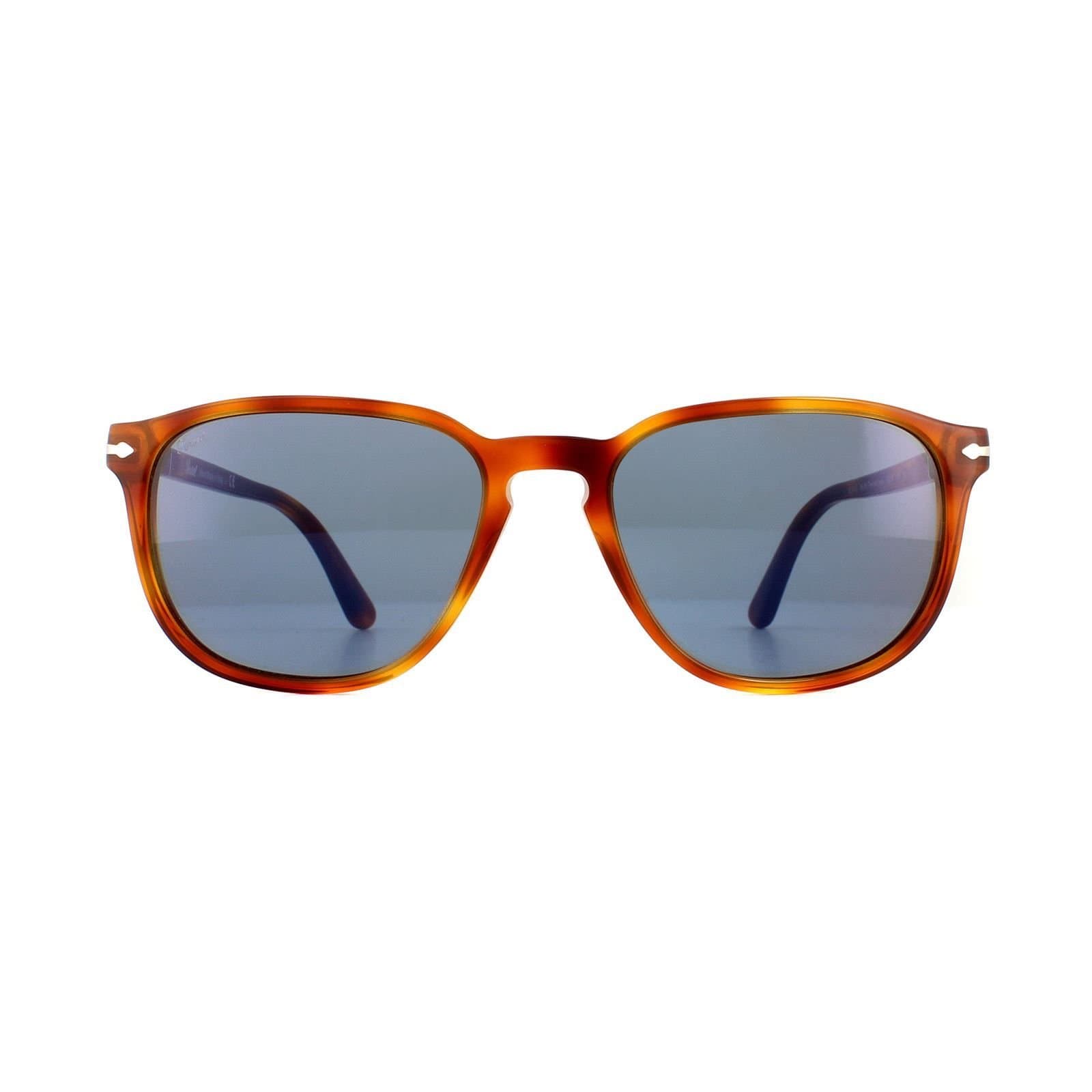 Persol Persol Men's Rectangle Terra Di Siena Light Blue 3019S Sunglasses in Brown