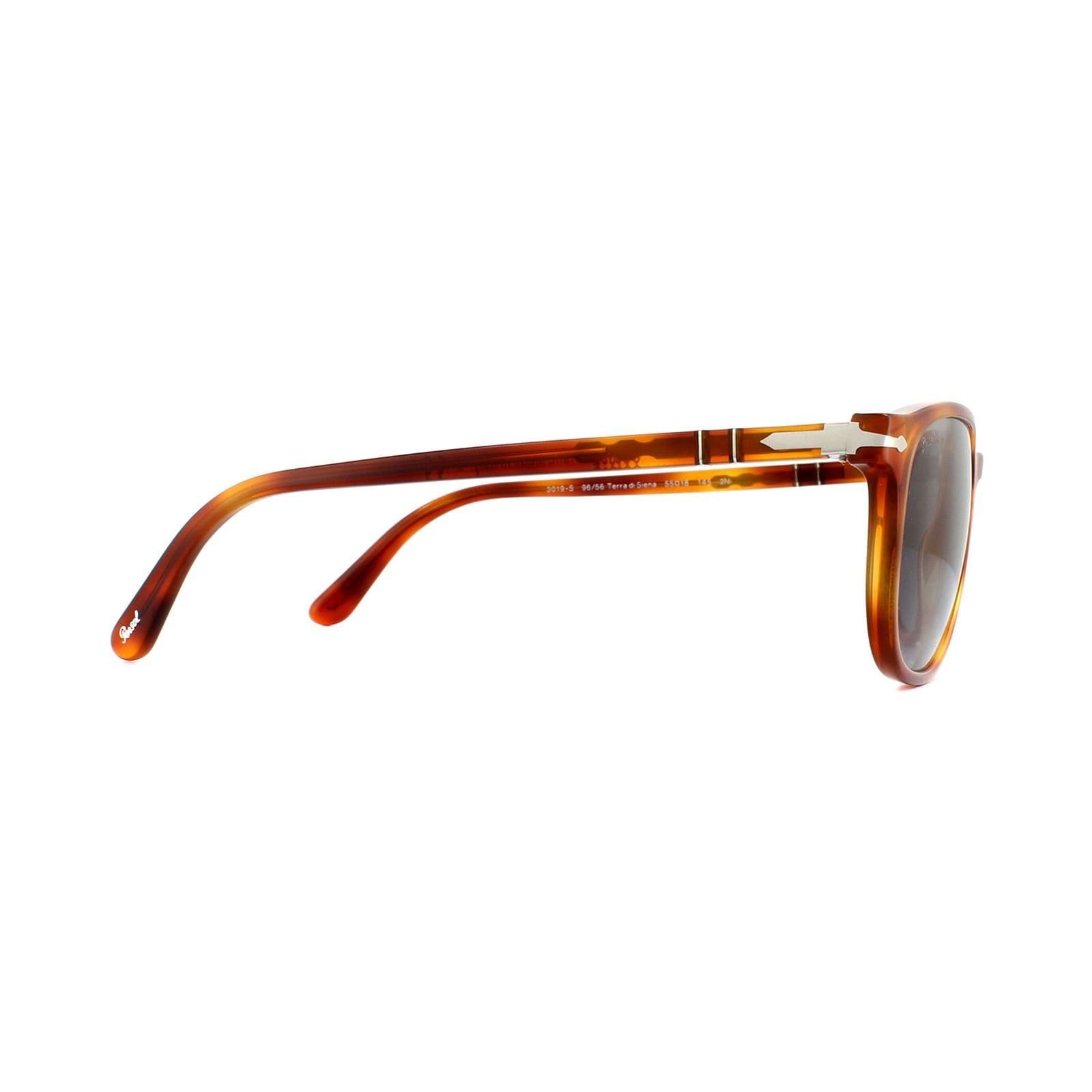 Persol Persol Men's Rectangle Terra Di Siena Light Blue 3019S Sunglasses in Brown - 4