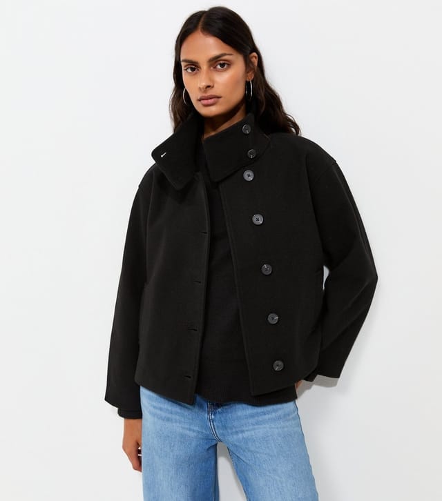 New Look Women's Black Woven Funnel Neck Jacket New Look - 2