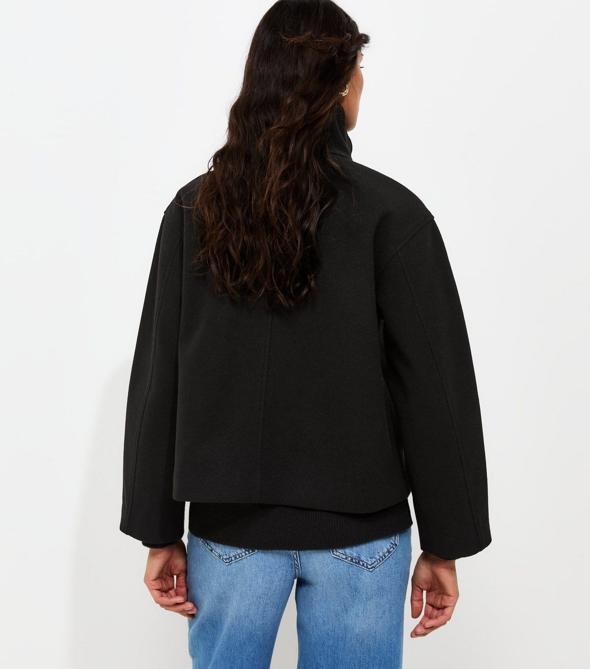 New Look Women's Black Woven Funnel Neck Jacket New Look - 4
