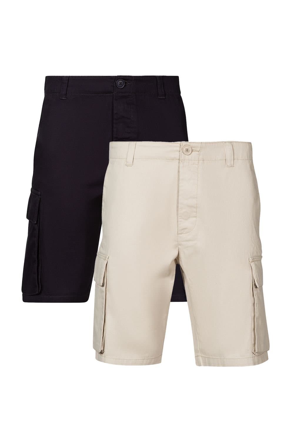 French Connection French Connection Men's 2 Pack Cotton Cargo Shorts in Navy
