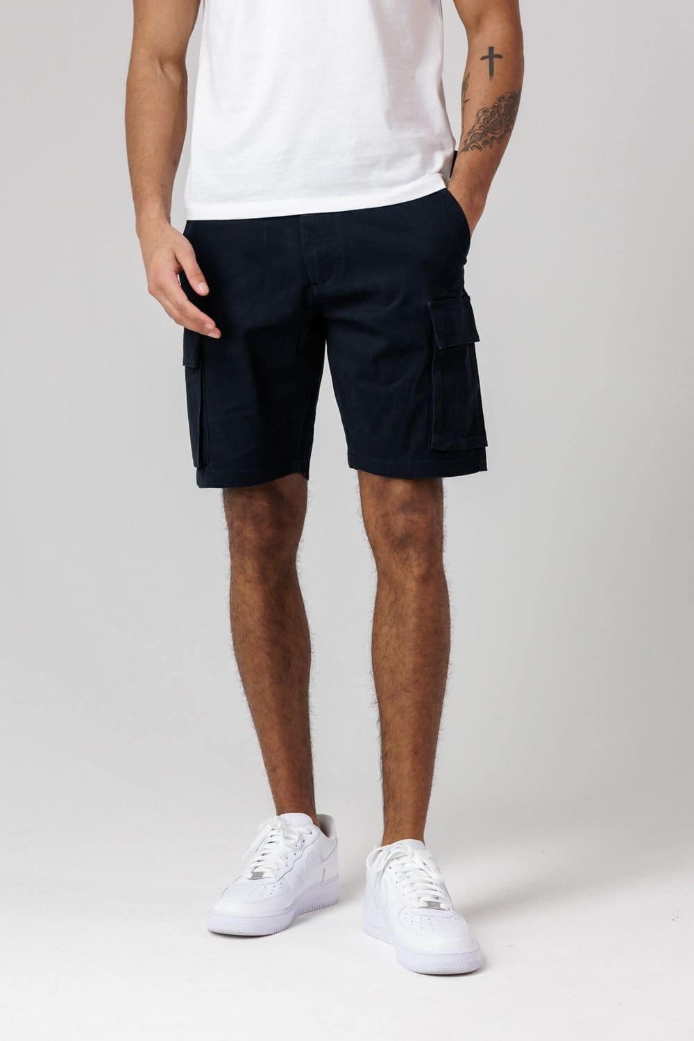 French Connection French Connection Men's 2 Pack Cotton Cargo Shorts in Navy - 4