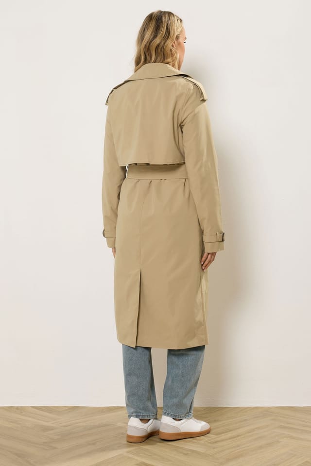 Long Tall Sally Long Tall Sally Women's Tall Trench Coat in Stone - 3