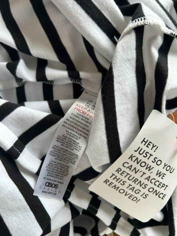 ASOS New with tags ASOS strapless twist bust long summer stripe dress 18