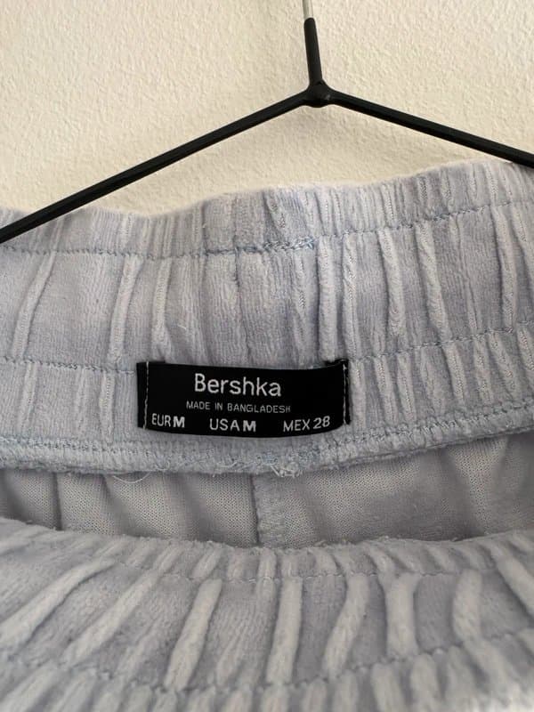 Bershka Light blue Lounge wear velvet shorts