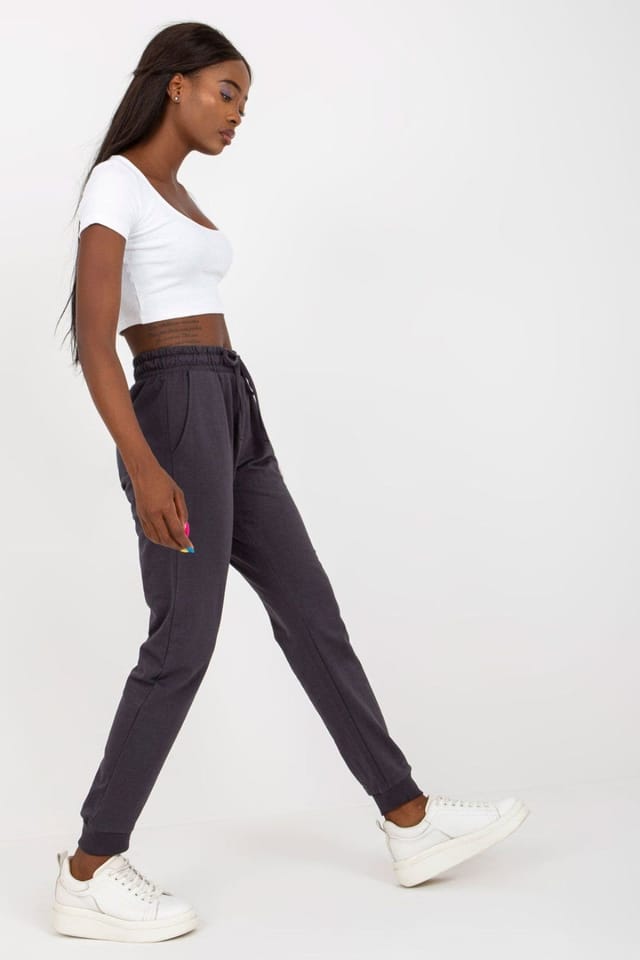 Love Lace Love Lace Women's High Waisted Sweatpants with Elastic Waist Tie in Grey - 2