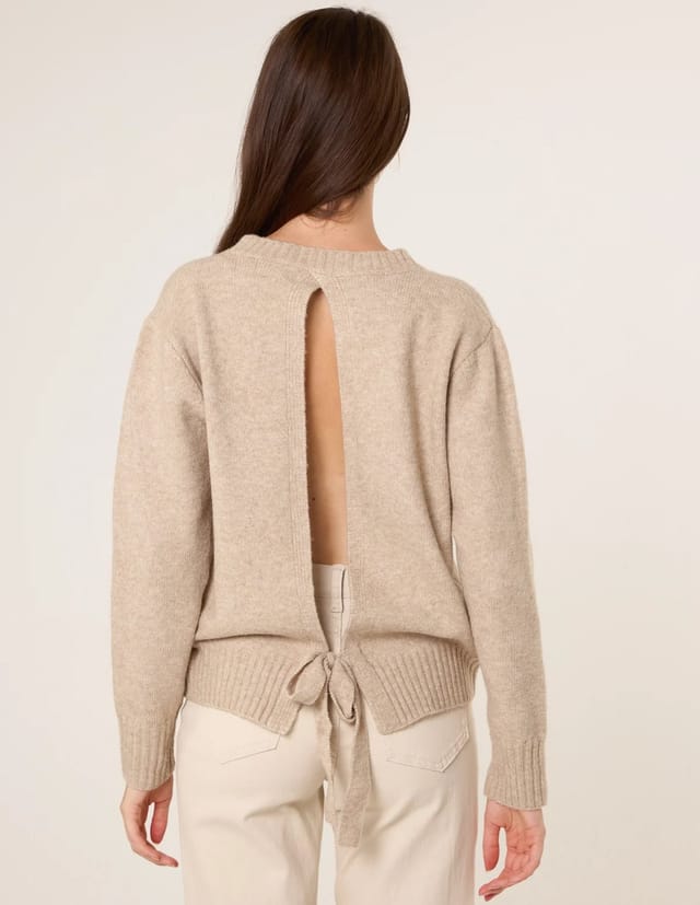 Blue Vanilla Jumper With Open Back Bow Tie - 2