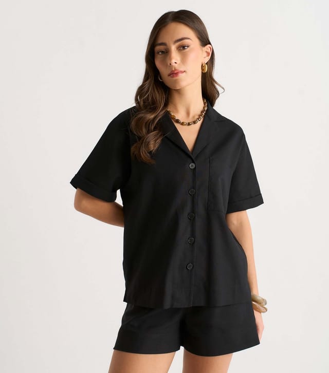 Gini London Women's Black Button Through Shirt Gini London New Look - 2