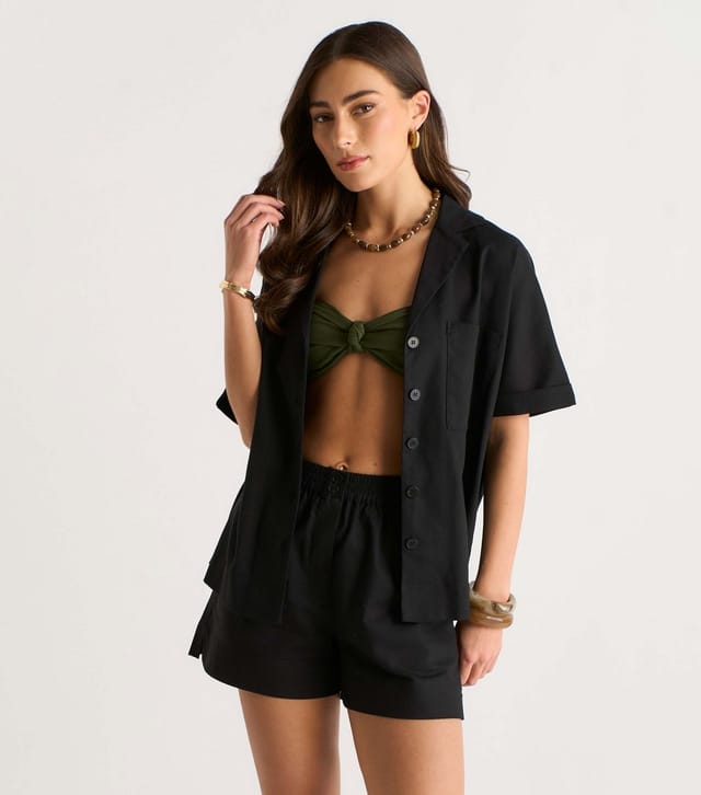 Gini London Women's Black Button Through Shirt Gini London New Look - 3