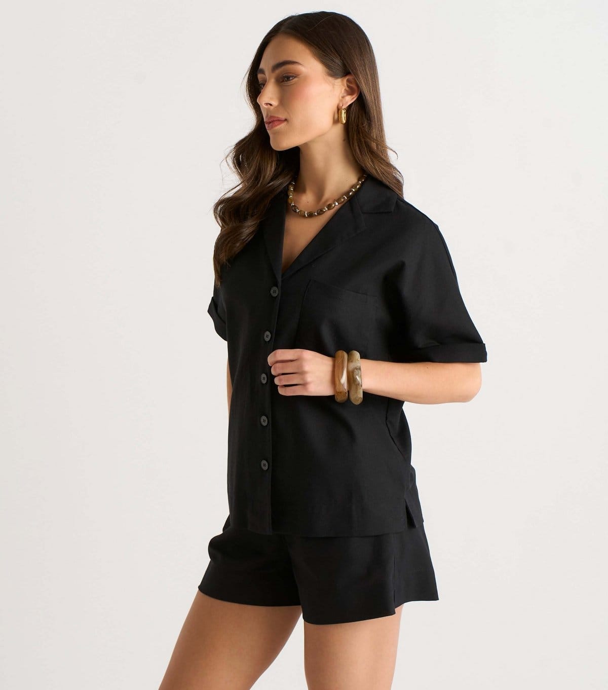 Gini London Women's Black Button Through Shirt Gini London New Look - 4