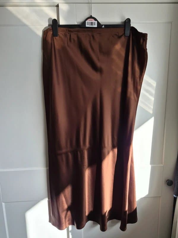 New Look New Look brown satin maxi skirt