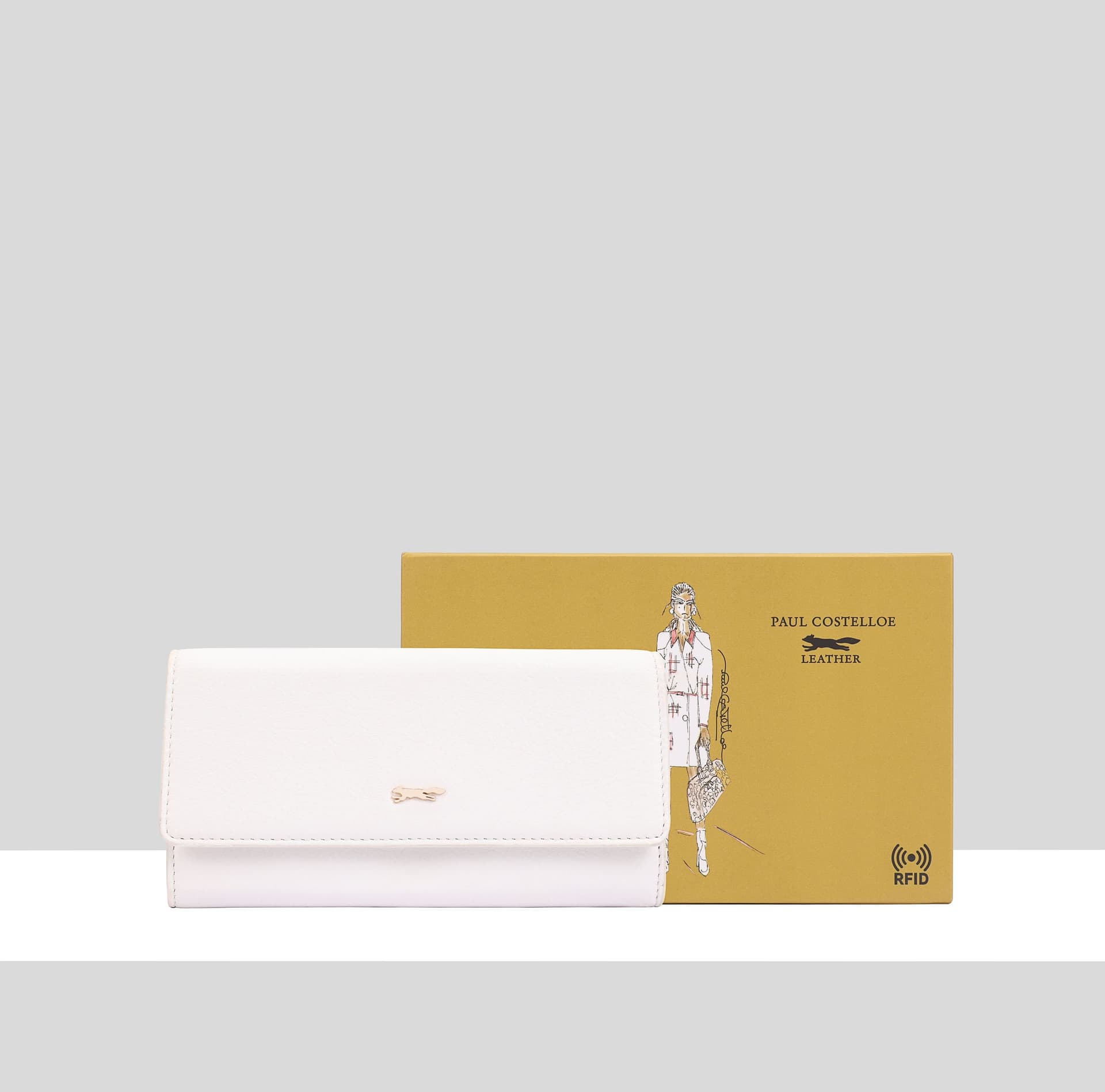 Paul Costelloe Paul Costelloe Women's Accra Leather Purse in Off-White