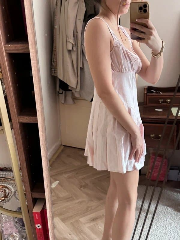 PrettyLittleThing 119 PLT pink rose milkmaid mini dress House of cb size 10
