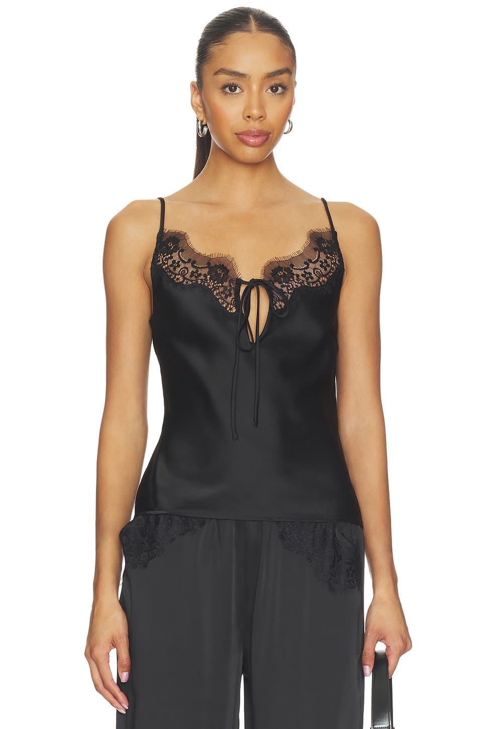 revolve Revolve Black Lace Cami Top