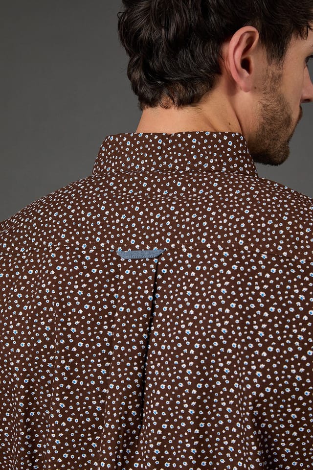 Maine Maine Men's Black Smudge Floral Print Long Sleeve Shirt - 2