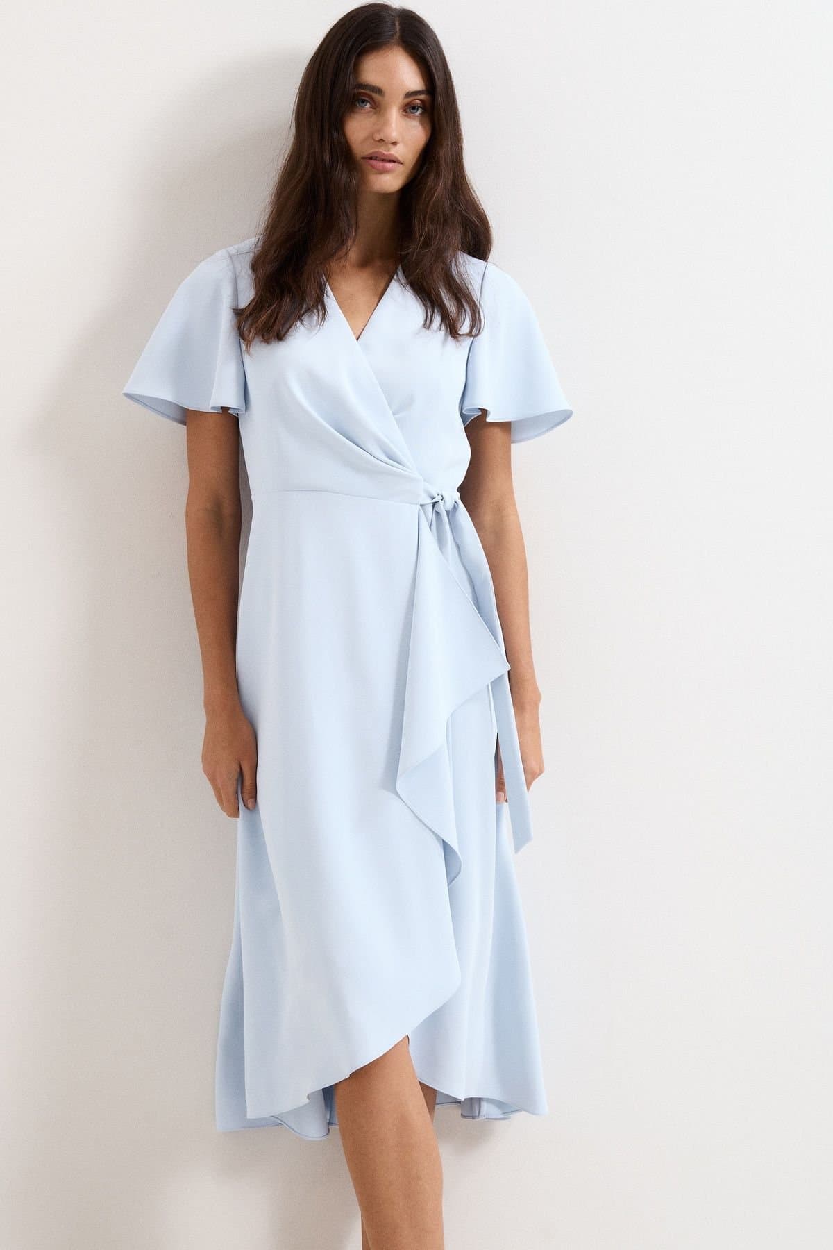 Phase Eight Phase Eight Women's Julissa Wrap Midi Dress in Baby Blue