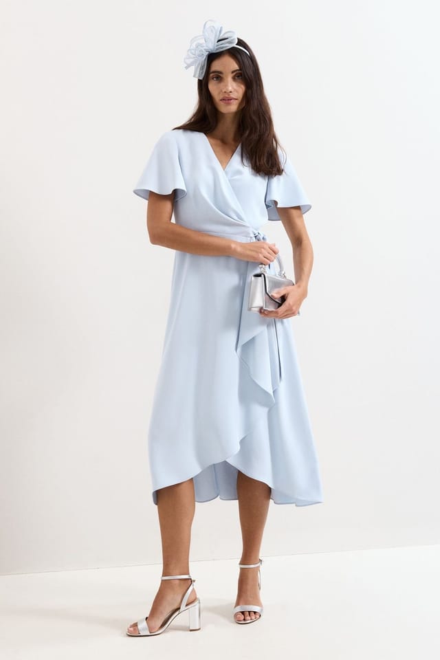 Phase Eight Phase Eight Women's Julissa Wrap Midi Dress in Baby Blue - 3
