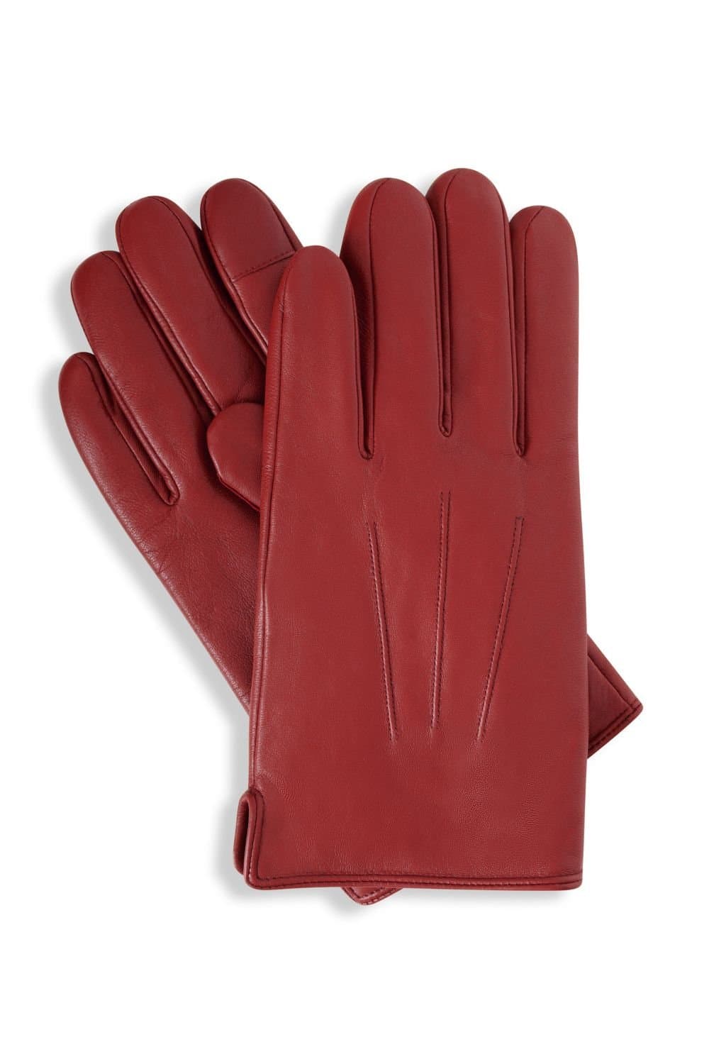 Barneys Originals Barneys Originals Red Leather Gloves for Women