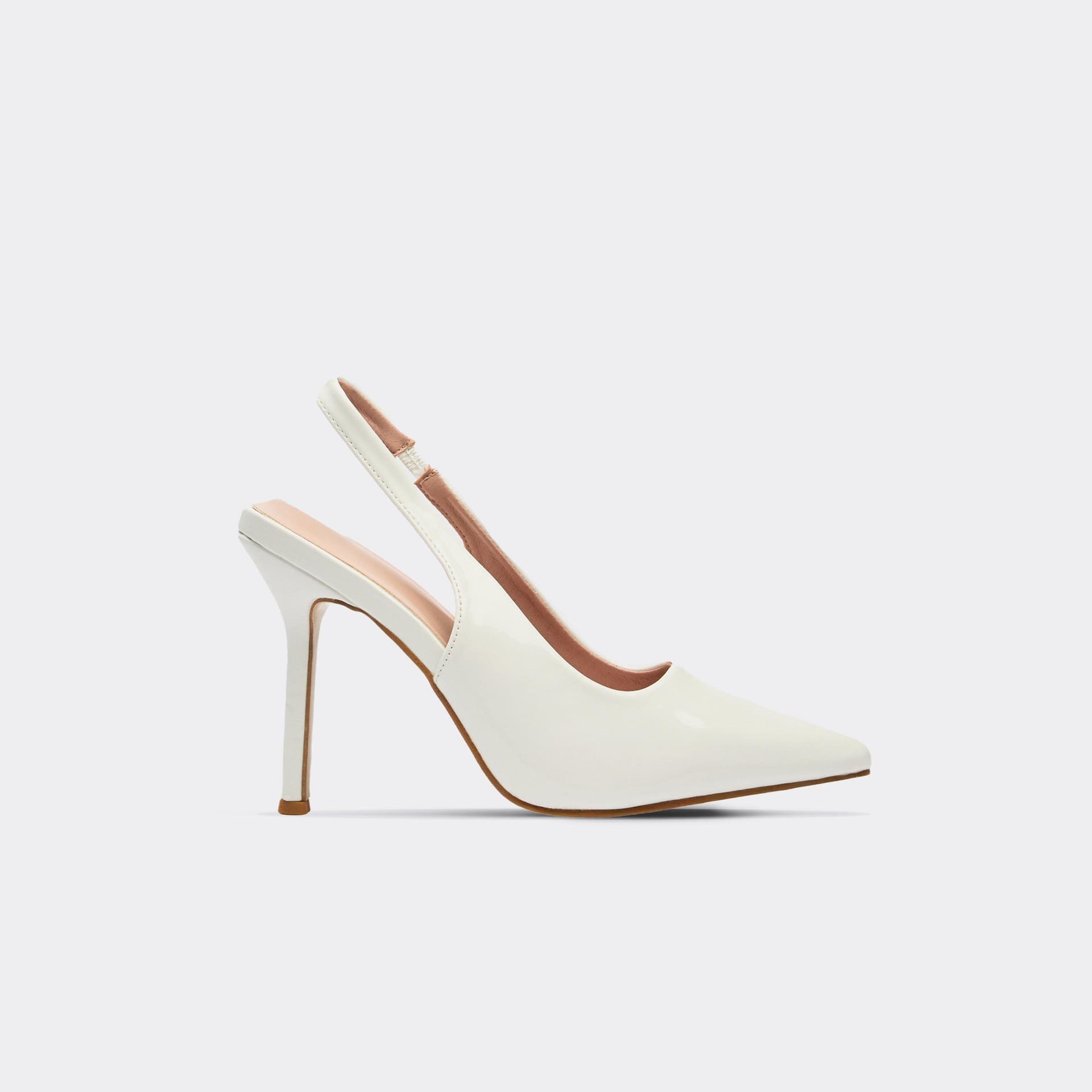EGO EGO White Patent Pointed Toe Slingback Court Heels