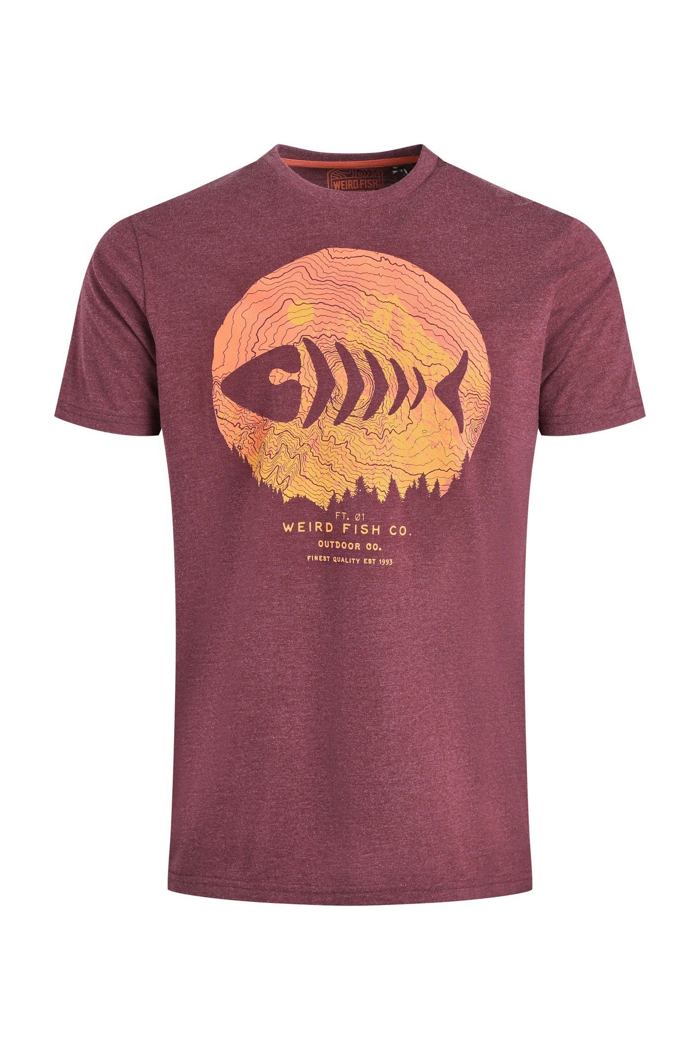 Weird Fish Weird Fish Men's Explorer Front Print Graphic T-Shirt in Aubergine - 2