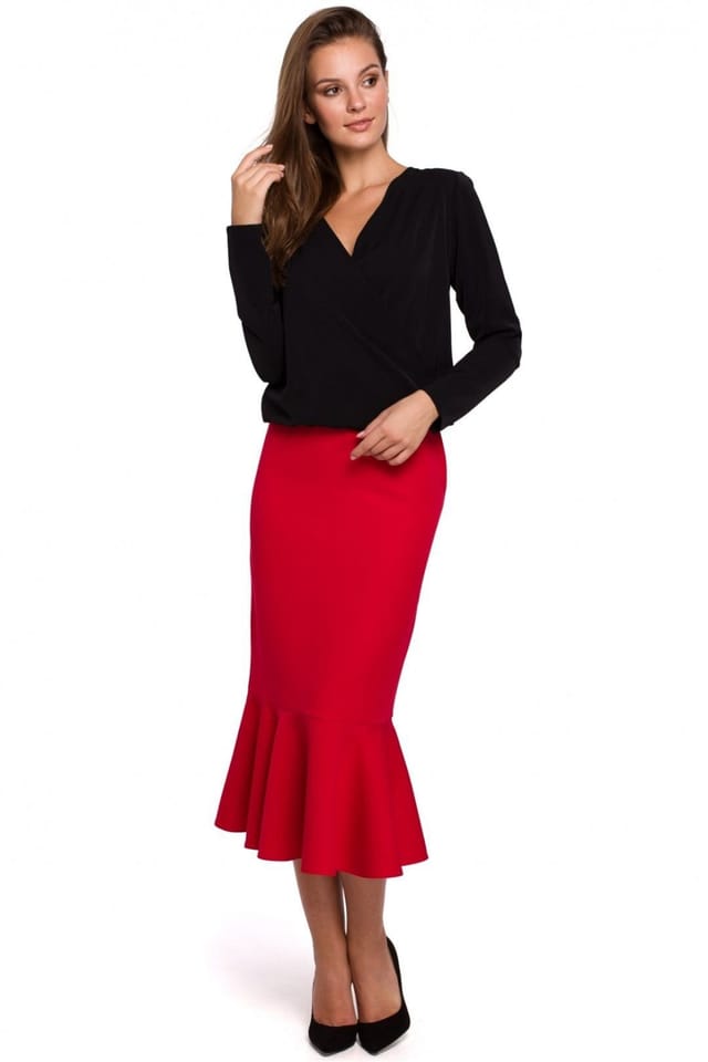 Love Lace Love Lace Women's Envelope Cut Light Fabric Blouse in Black - 2