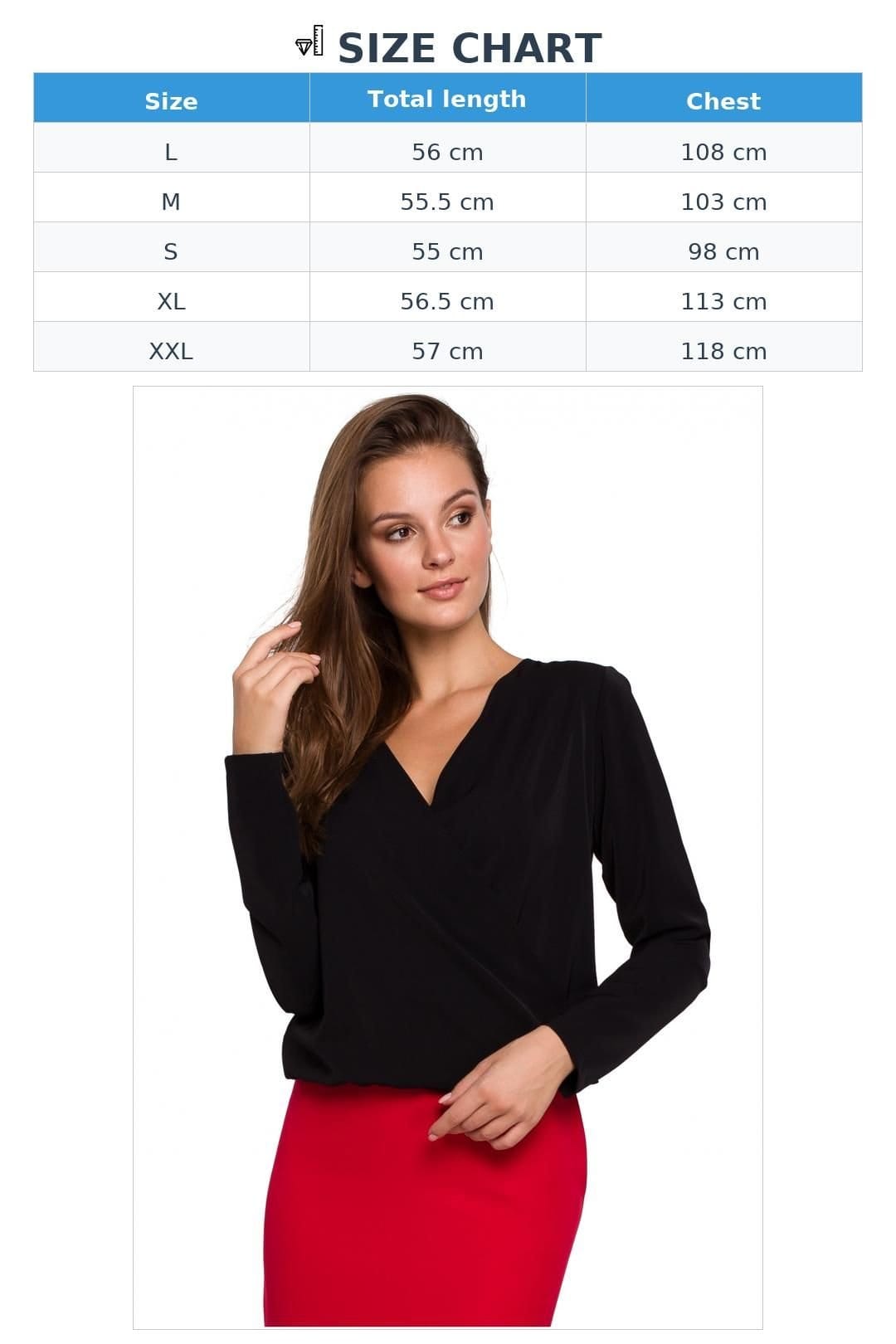 Love Lace Love Lace Women's Envelope Cut Light Fabric Blouse in Black - 4