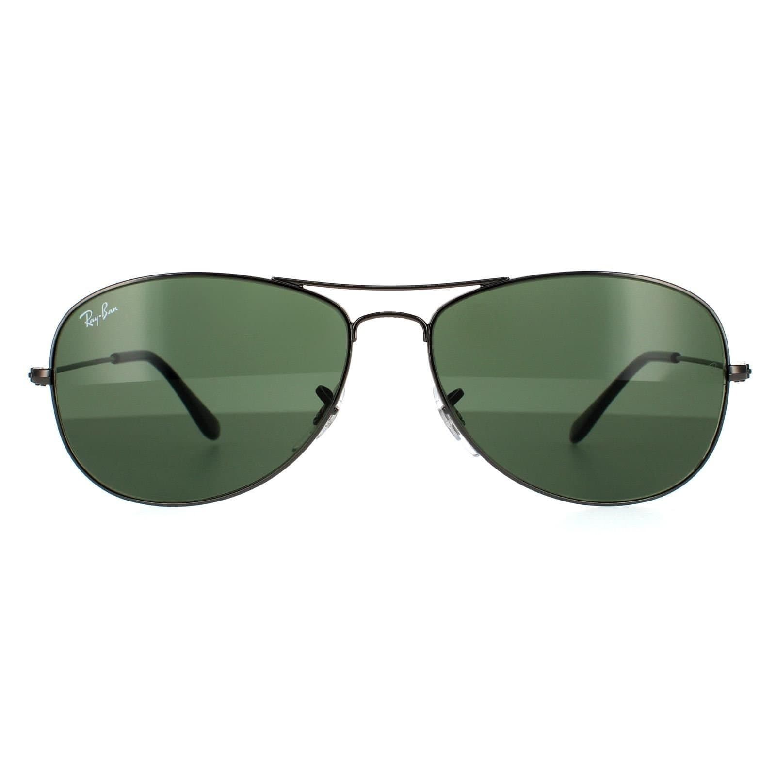 Ray-Ban Ray-Ban Men's Aviator Gunmetal Green Sunglasses in Grey
