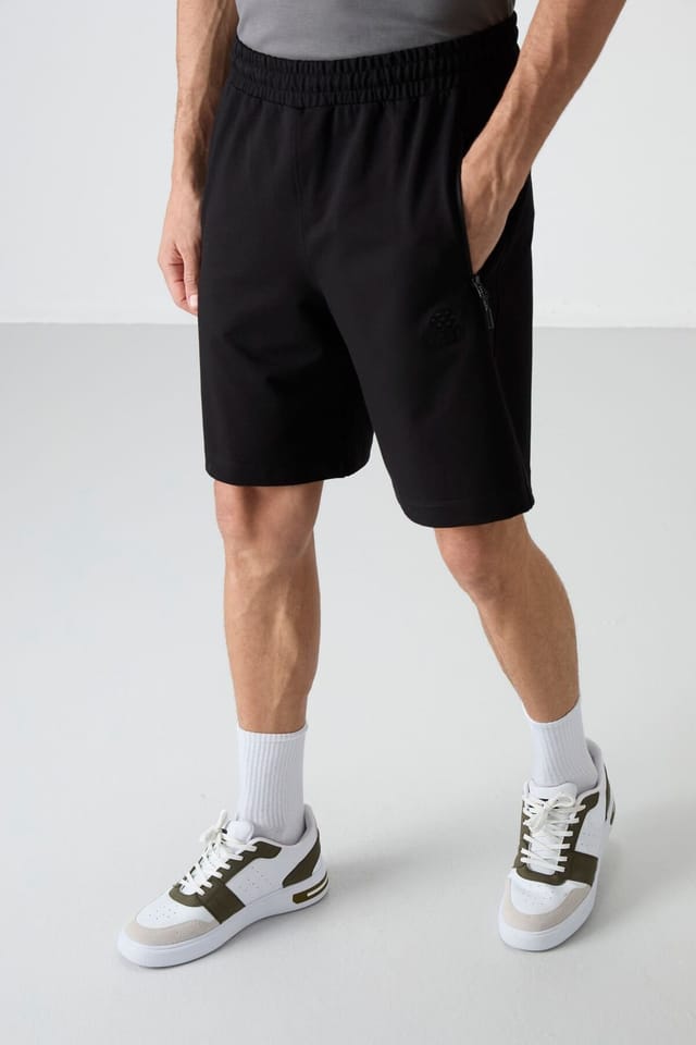 Tommy Life Tommy Life Men's Regular-fit Knit Sweat Shorts in Black - 2