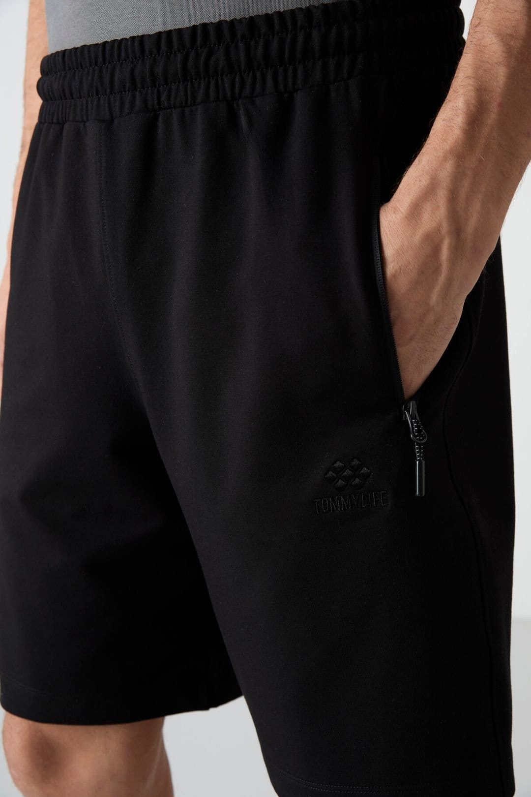 Tommy Life Tommy Life Men's Regular-fit Knit Sweat Shorts in Black - 4