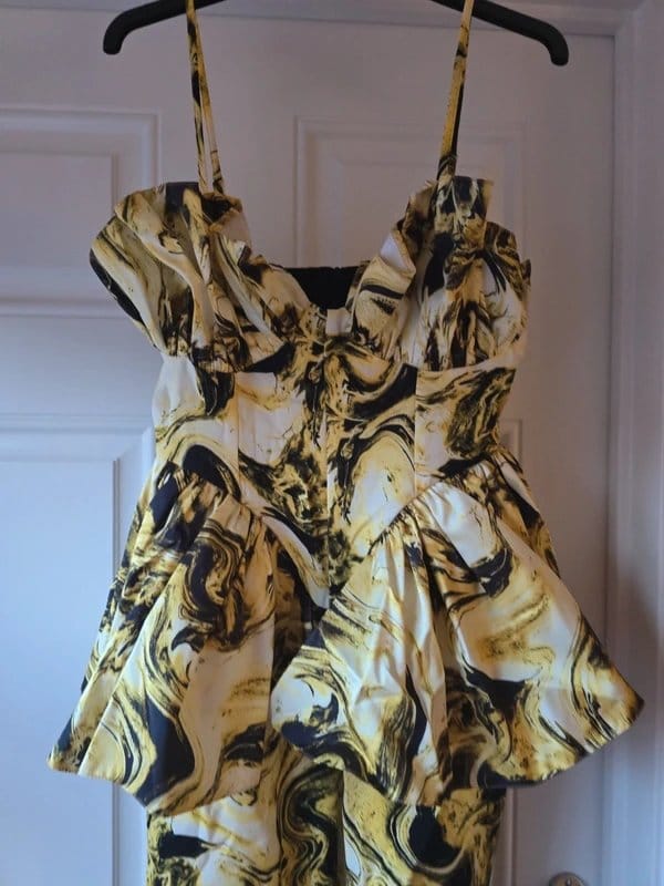 ASOS Luxe Multi Print Frill Peplum Jumpsuit Size 8
