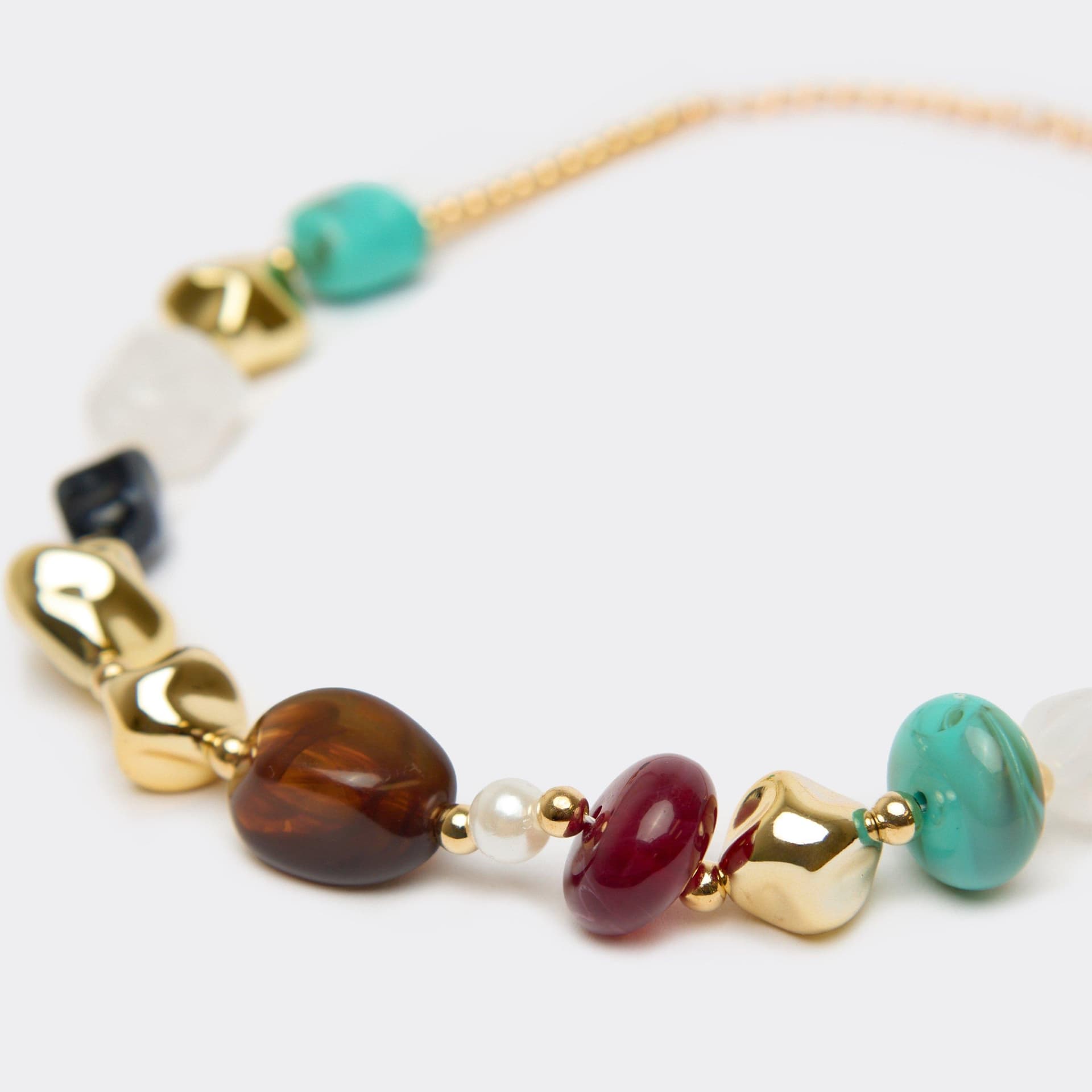 EGO Multi Stone Beaded Detail Bracelet In Gold, Women's Size UK 0