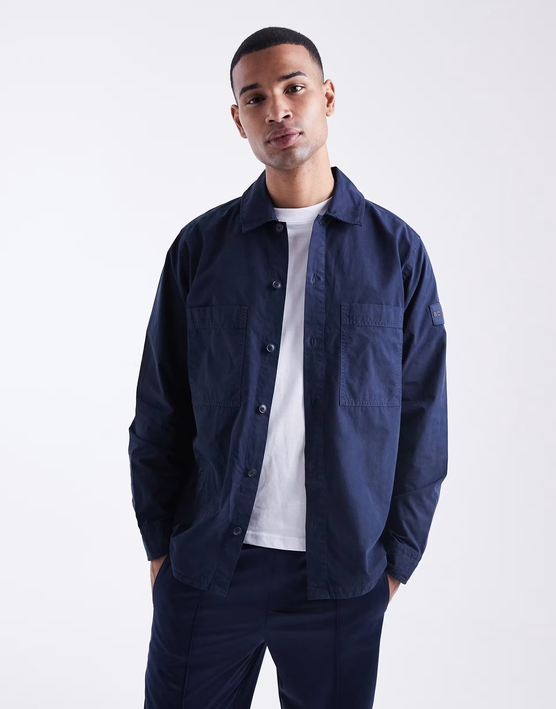 ASOS ASOS Boss Orange Shacket with Pockets in Dark Blue