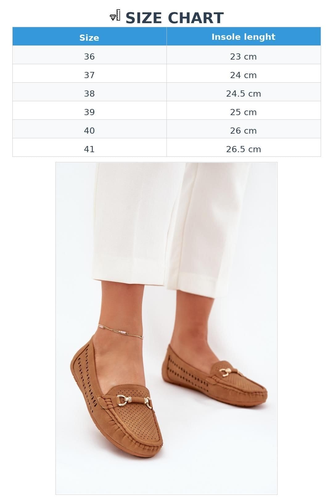 Love Lace Love Lace Women's Openwork Moccasin with Gold Front Ornament Soft Insole Comfort in Brown - 4