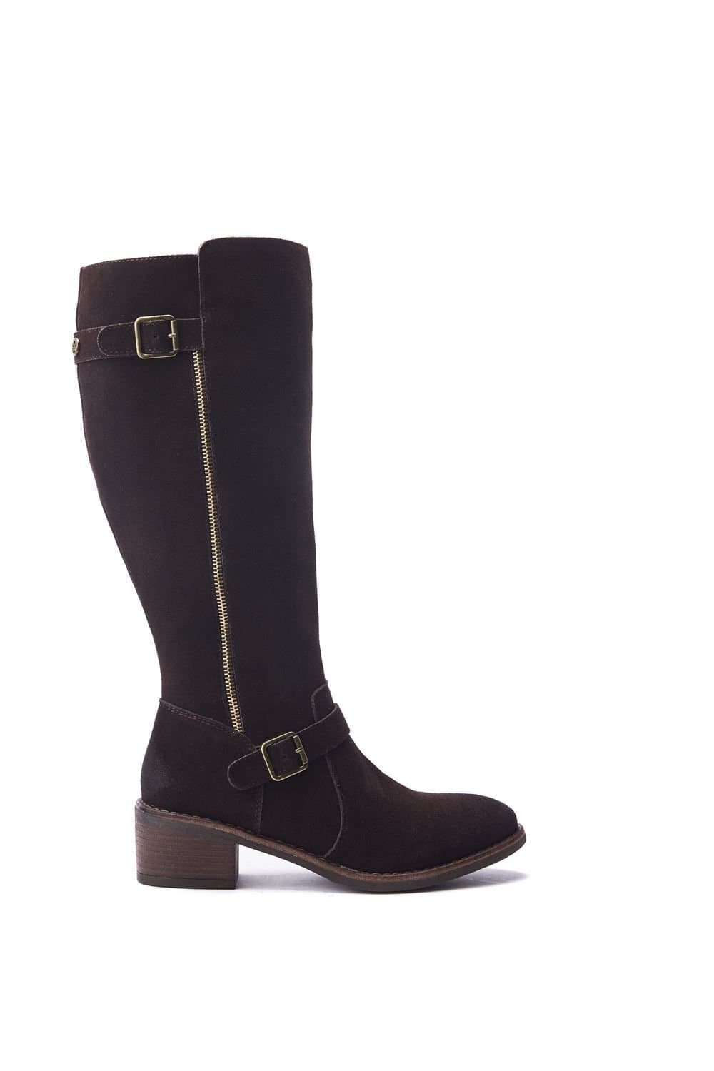Moda In Pelle Moda In Pelle Women's 'Senlis' Suede Heeled Boots in Dark Brown