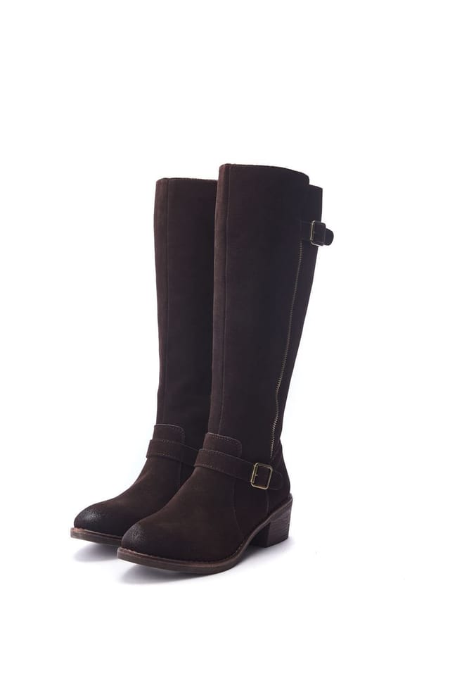 Moda In Pelle Moda In Pelle Women's 'Senlis' Suede Heeled Boots in Dark Brown - 2