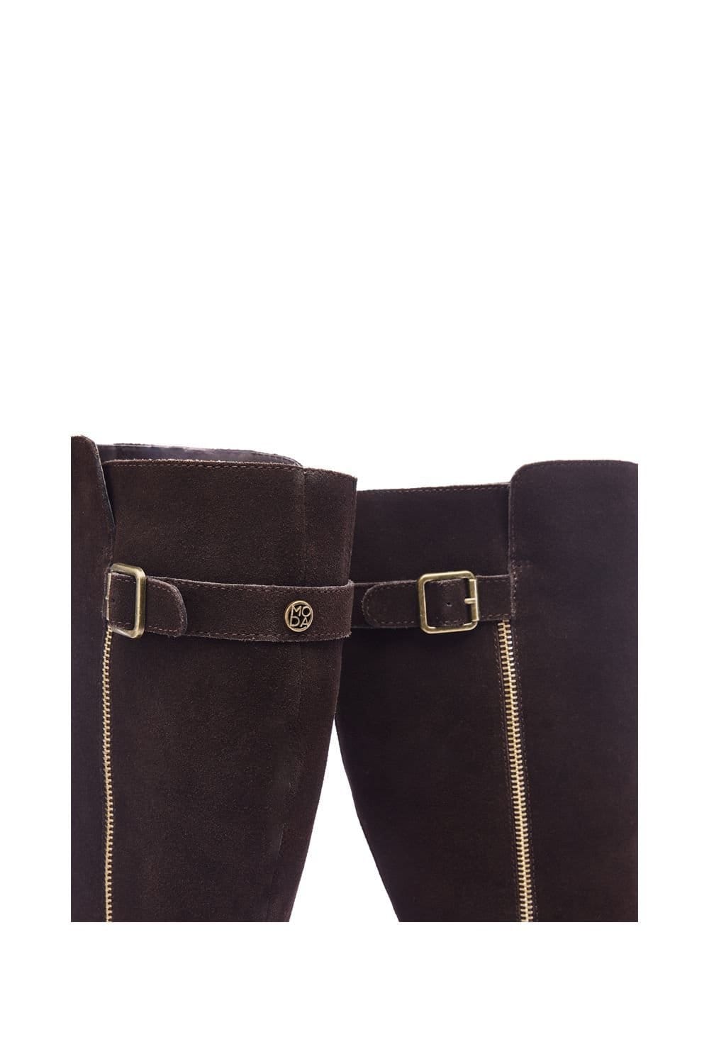 Moda In Pelle Moda In Pelle Women's 'Senlis' Suede Heeled Boots in Dark Brown - 4