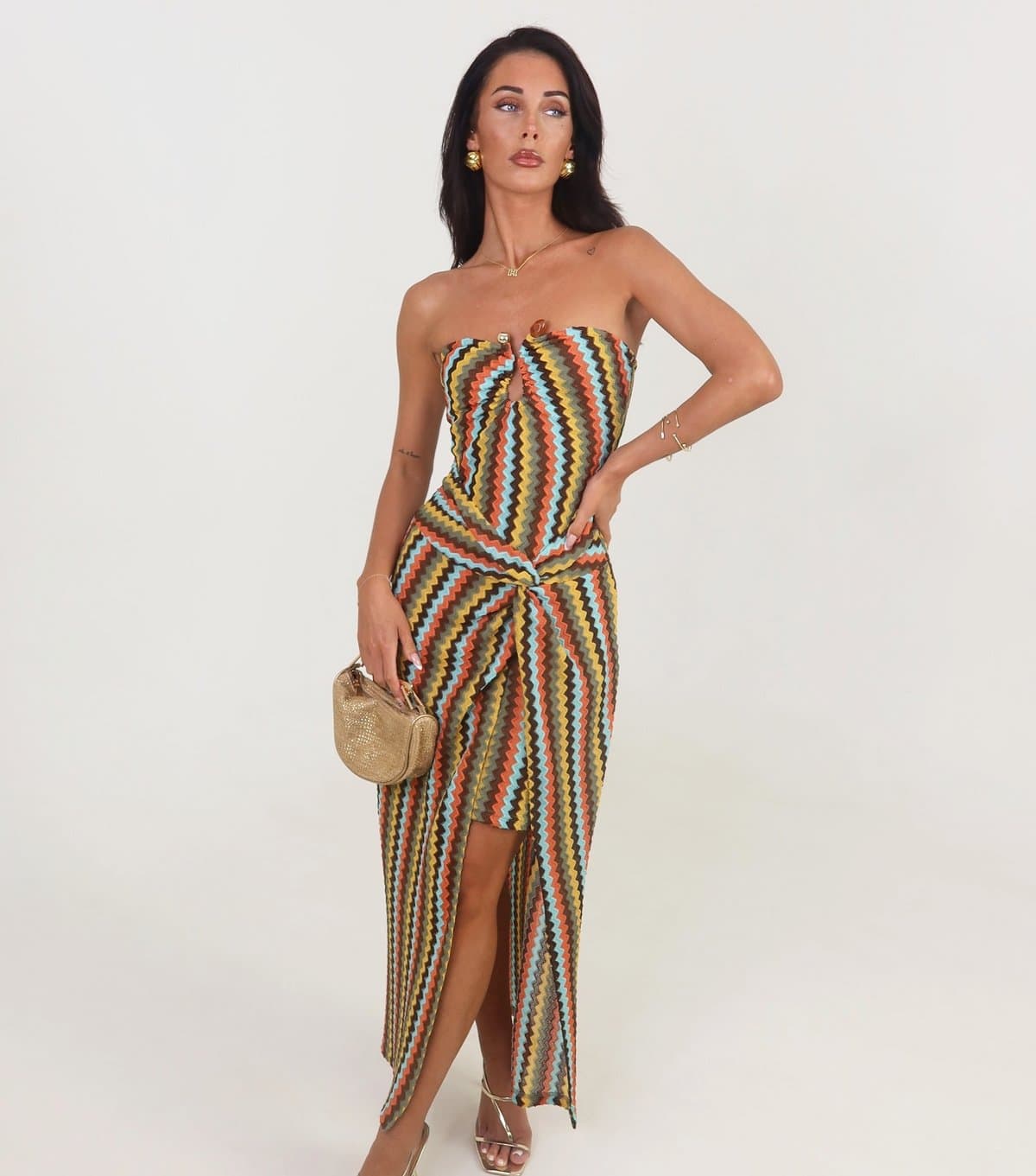 AX Paris Women's Multicoloured Bandeau Crochet Maxi Dress AX Paris New Look