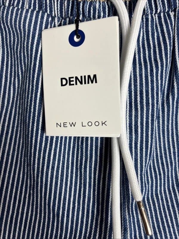 New Look New look - striped denim shorts - size 12 - blue