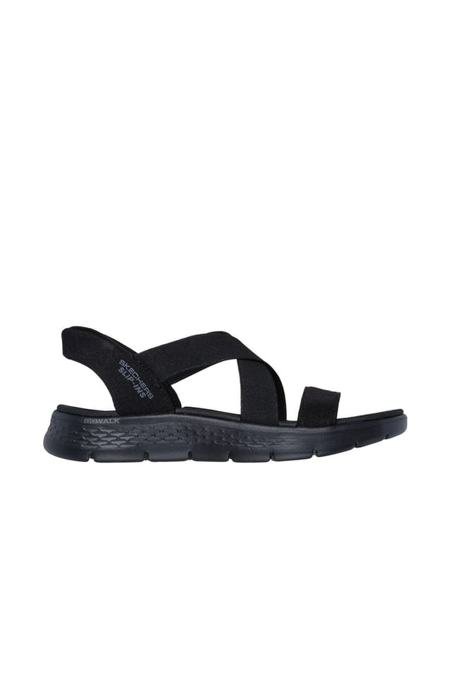 Skechers Skechers Women's GO WALK FLEX SANDAL Slip-Ins Sparkle Gore Cross Band Qtr Strap Sandal Black - 2