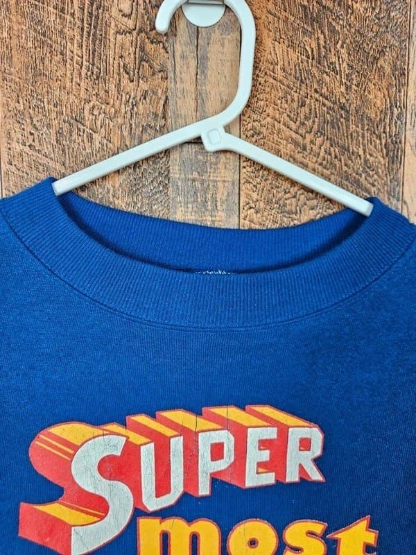American Vintage Vintage Super Most Greatest Dad Sweatshirt Made USA Blue L