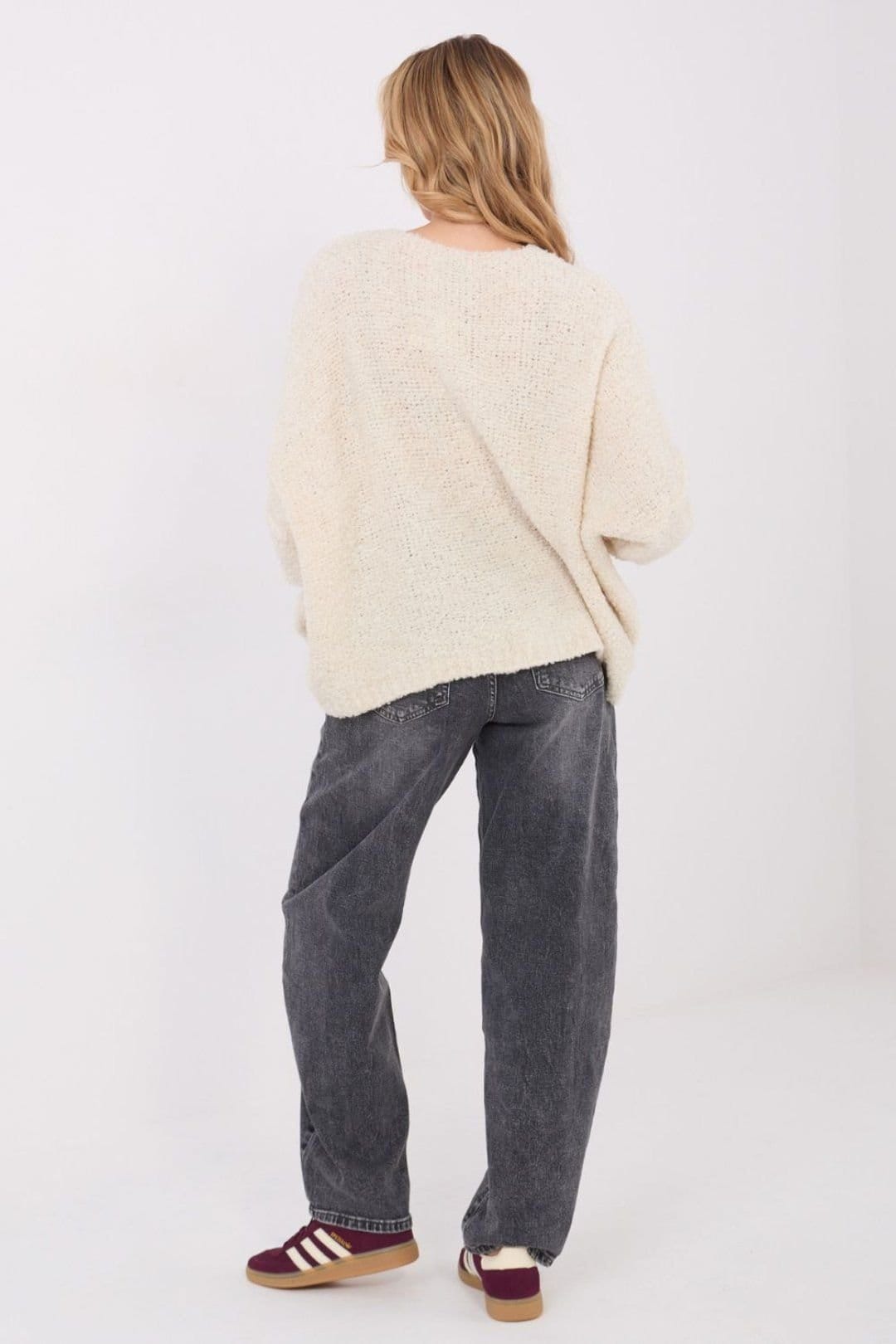 Love Lace Love Lace Women's Soft V Neck Button Cardigan Sweater in Beige - 4