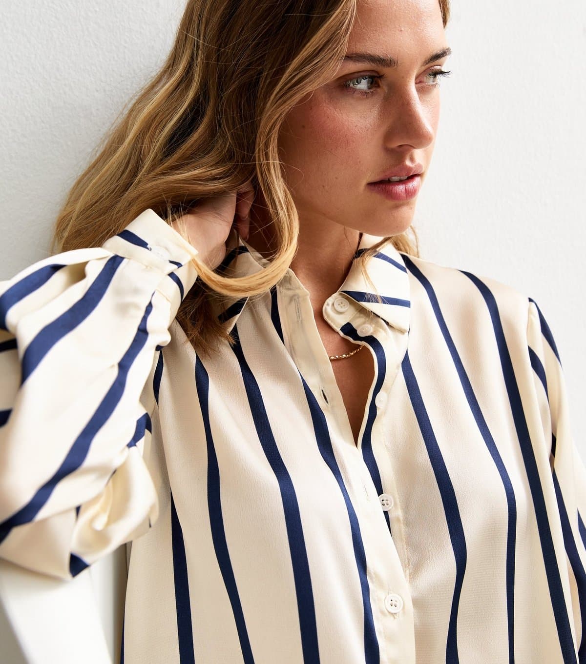 Gini London Gini London Navy Striped Loose Fit Shirt