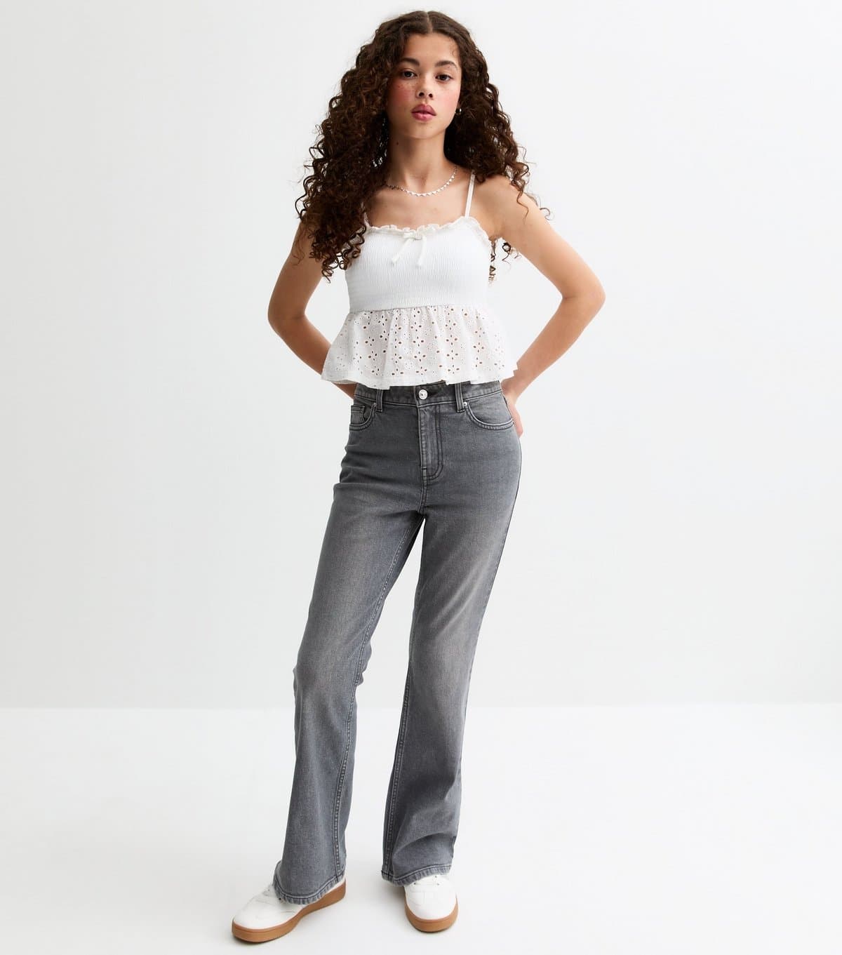 New Look Girls' Dark Grey Flare Leg Jeans New Look