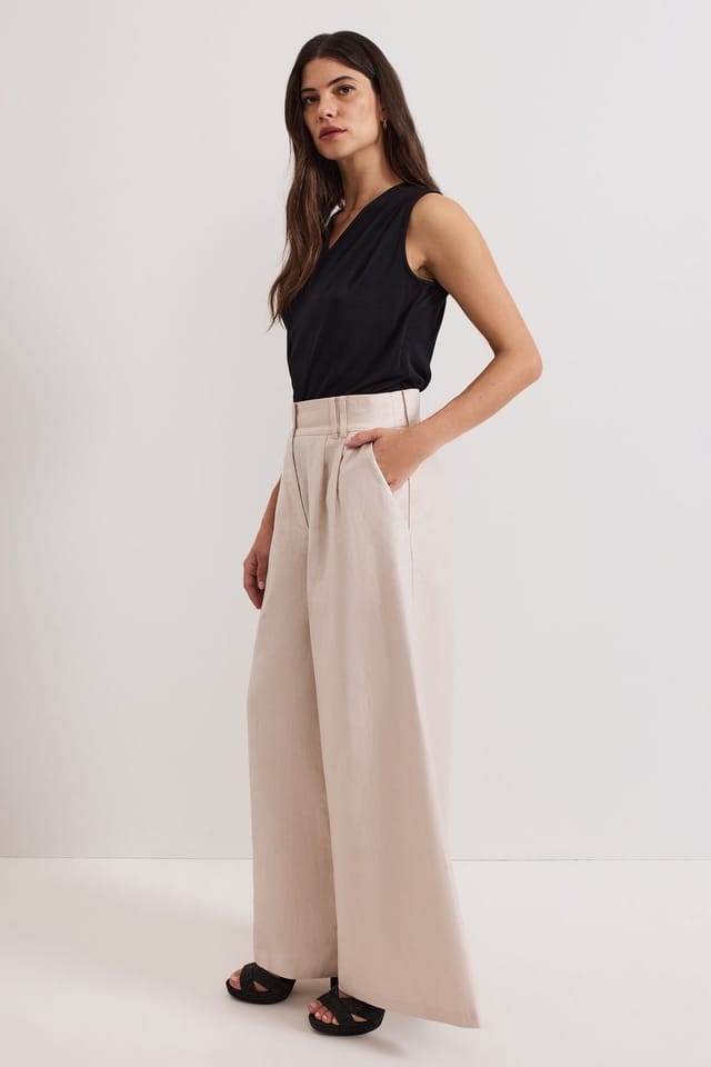 Phase Eight Phase Eight Women's Amble Linen Trouser in Light Beige - 3