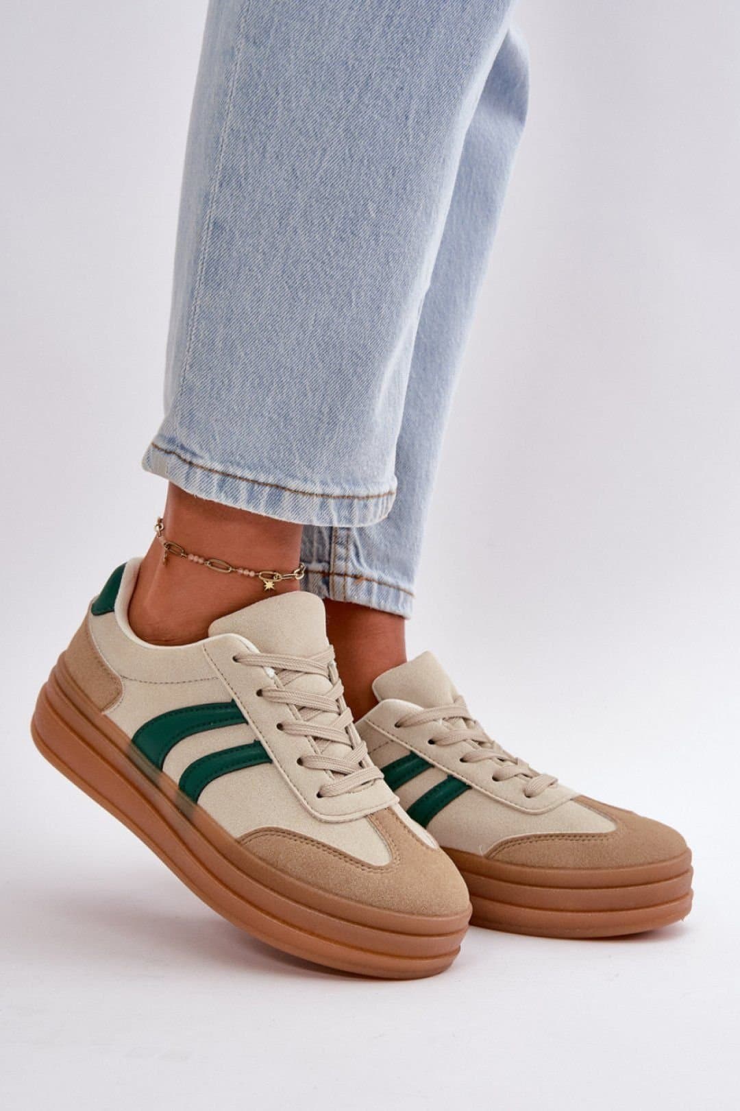 Love Lace Love Lace Women's Platform Fashion Sneakers with Soft Foam Insole Comfort Daily in Beige