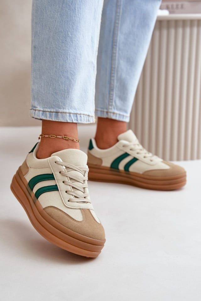 Love Lace Love Lace Women's Platform Fashion Sneakers with Soft Foam Insole Comfort Daily in Beige - 3