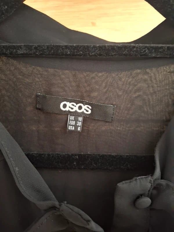 ASOS ASOS short black button front frill dress Size 10